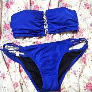 Victoria Secret Blue Strapless Bikini